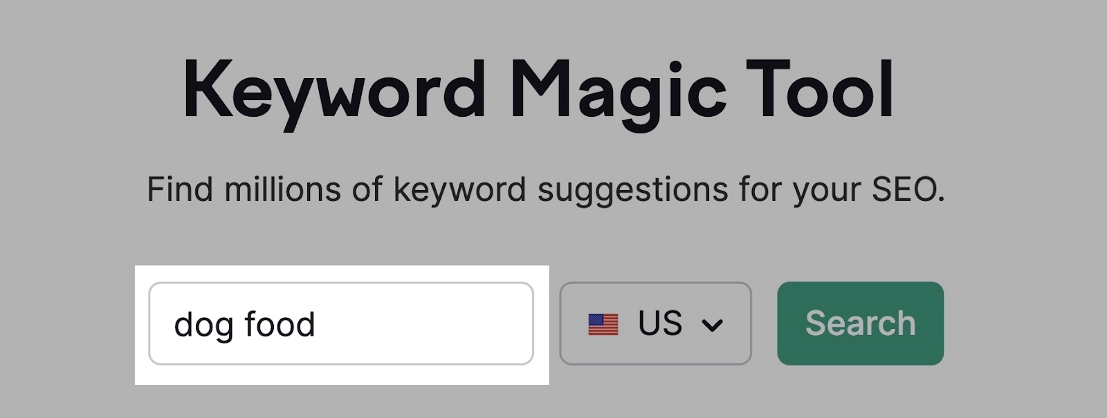 busca "comida para perros" en la herramienta Keyword Magic