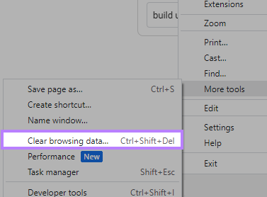 Selecciona "Borrar datos de navegación" en el menú