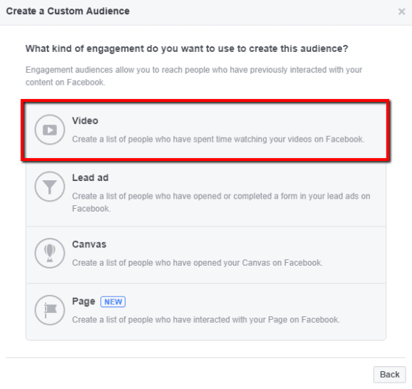 Audiencias personalizadas de vídeo en Meta Ads