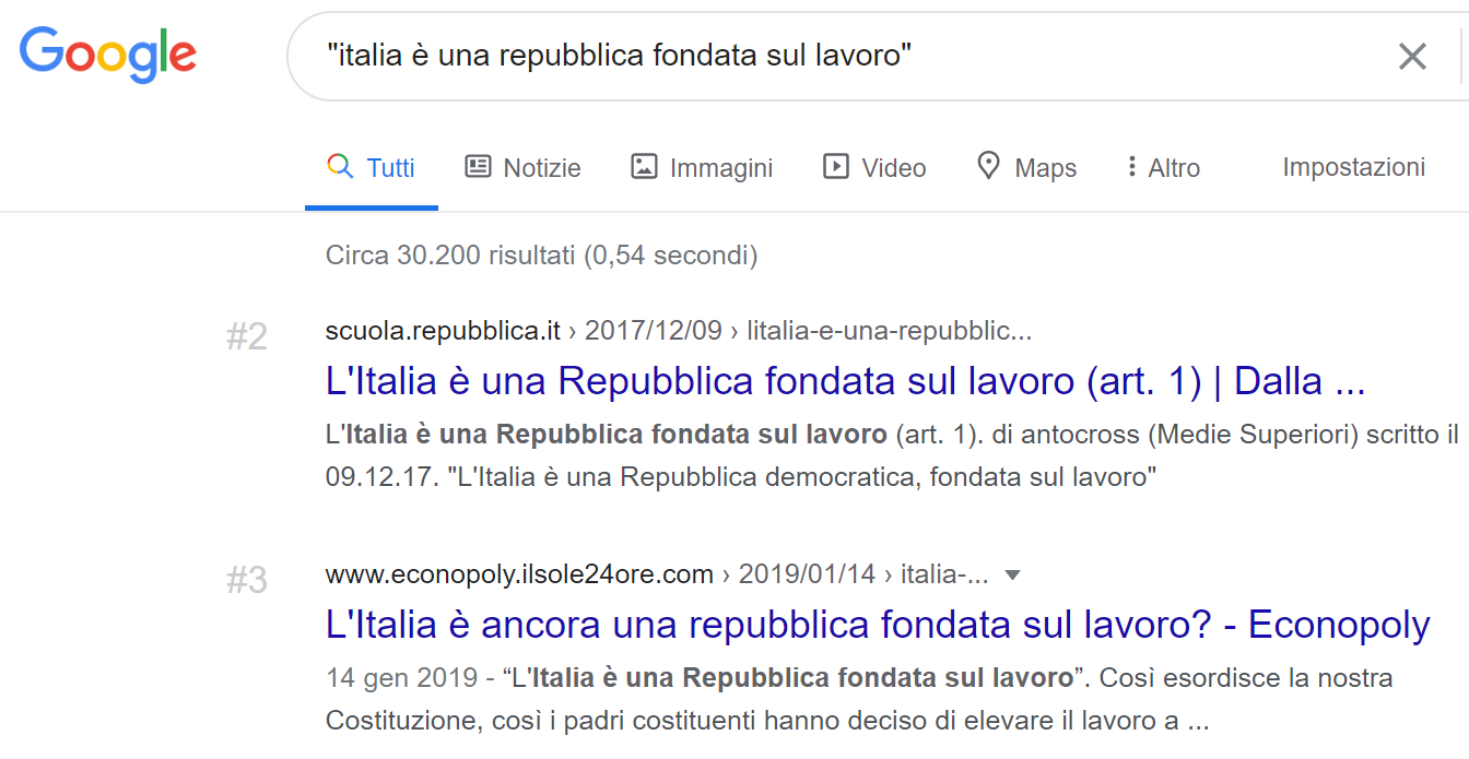 ricerca su Google