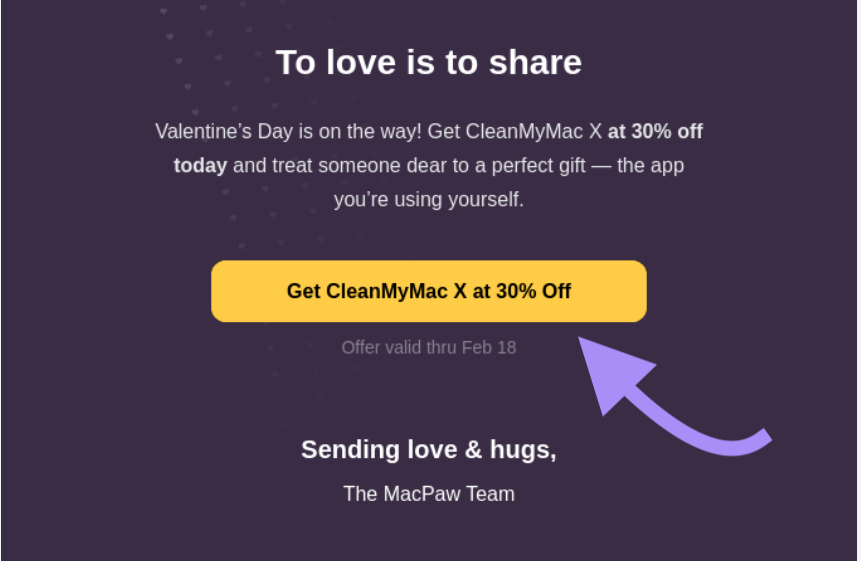 "Botão de CTA "Obtenha o CleanMyMac X com 30% de desconto