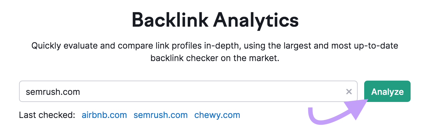 "sr01.amztoolslab.com" domain entered into the Backlinks tool search bar
