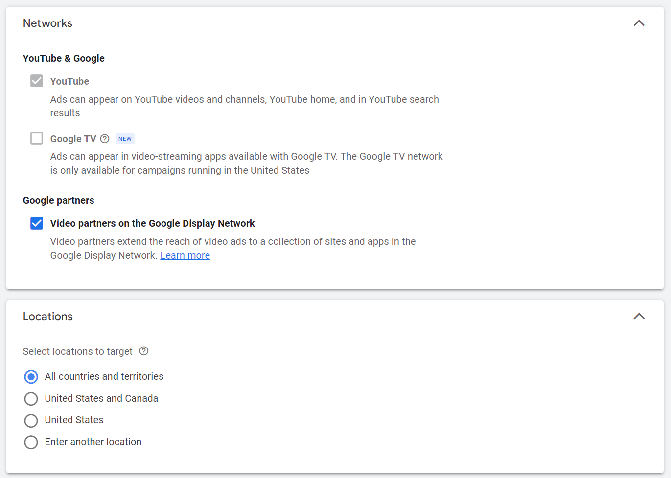 Fügen Sie den geografischen Standort des Netzwerks und der Zielgruppe in die Google Ads-Kampagneneinstellungen ein.