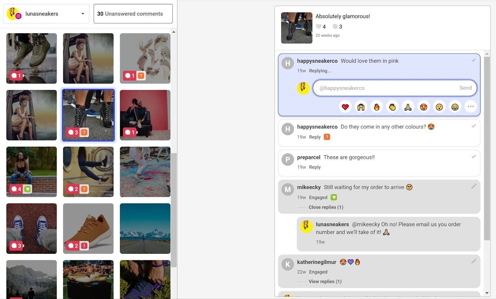 gestionar comentarios en Buffer
