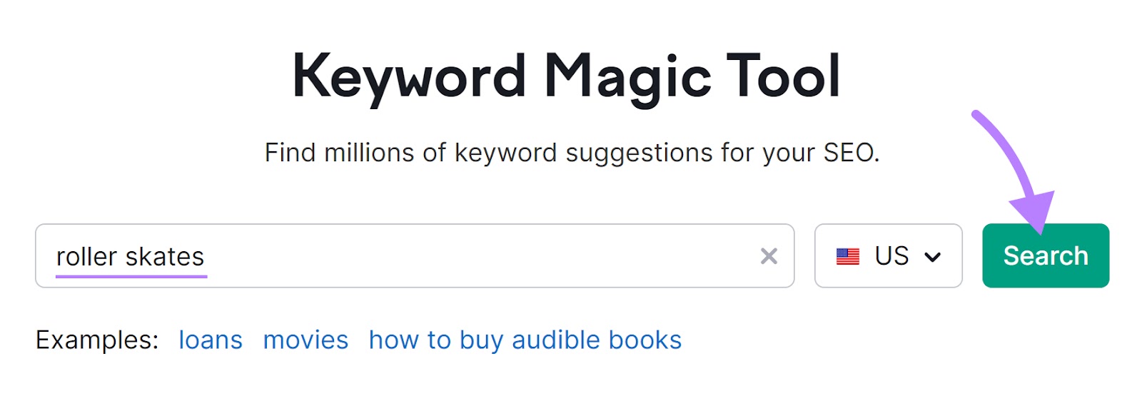 "dentista" introducido en la barra de búsqueda de Keyword Magic Tool