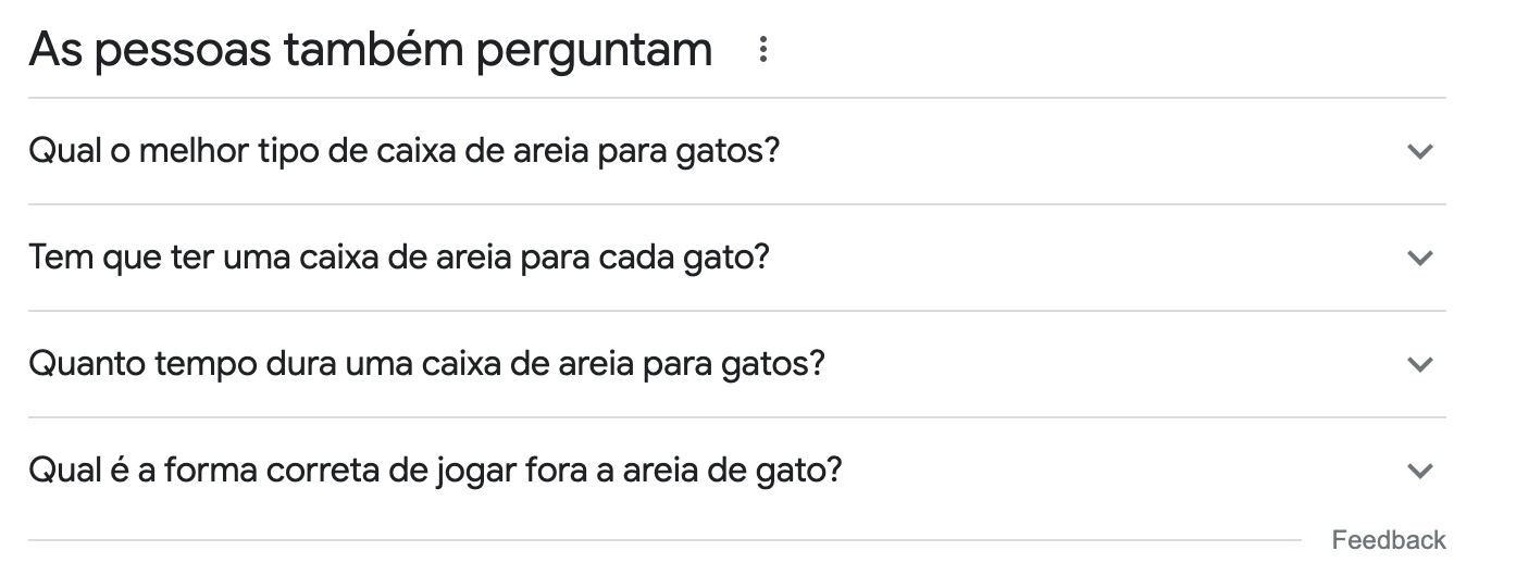 exemplo da seção As pessoas também perguntam