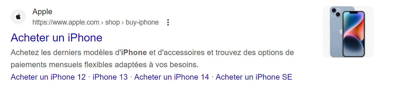Meta description engageante pour les iphones