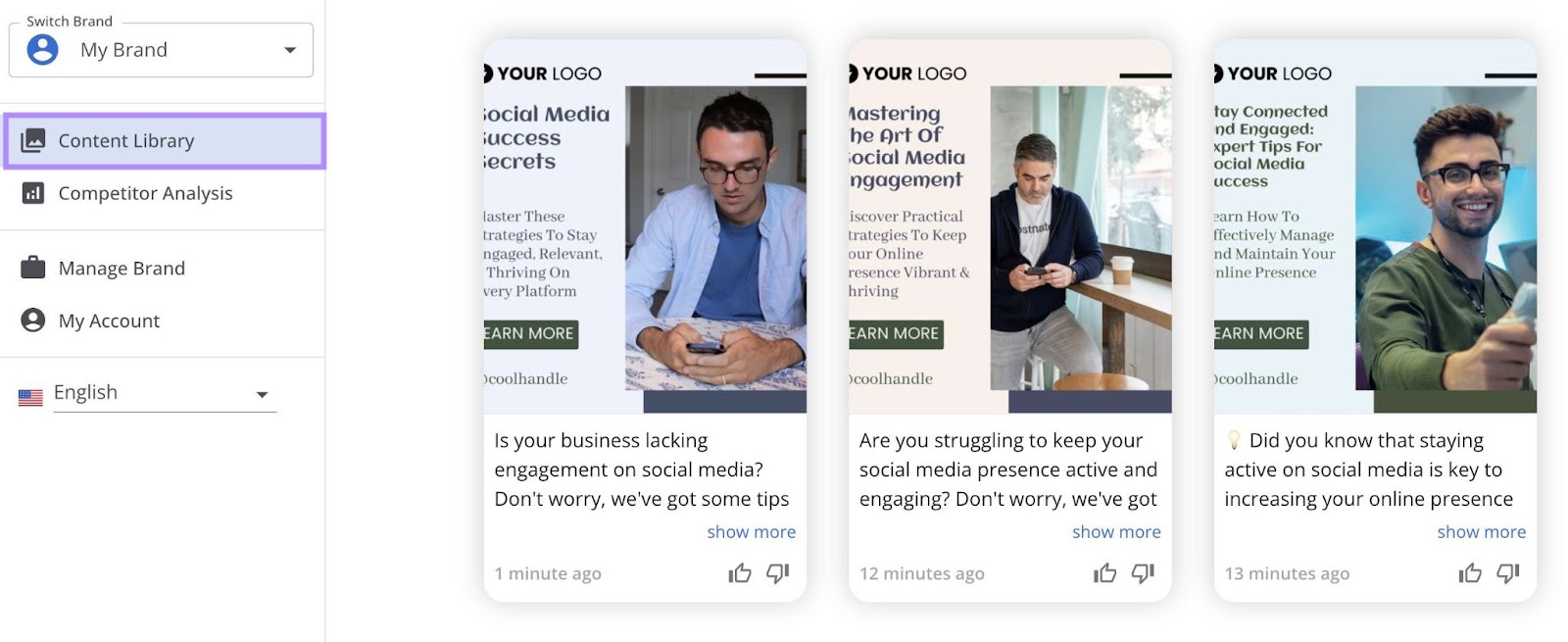 "Página "Biblioteca de contenidos