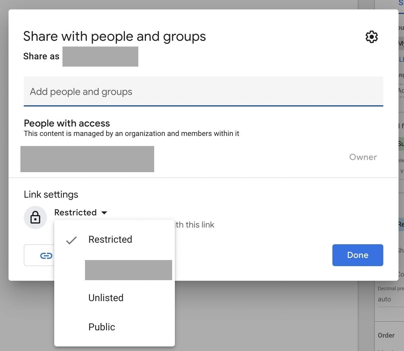 Decida como você deseja compartilhar seus relatórios do Looker Studio