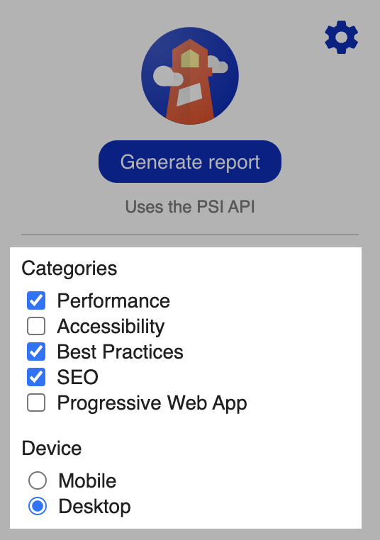 configuración de categorías