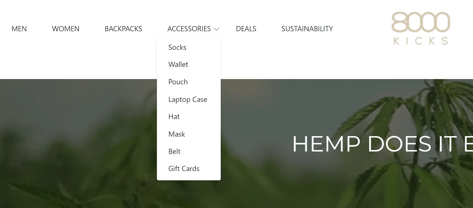 Estructura del sitio 8000 Kicks