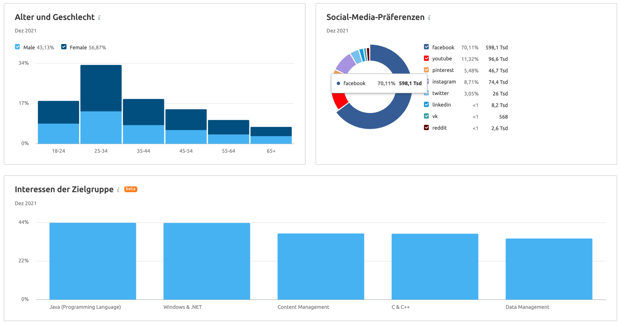 Semrush Beispiel Demografie