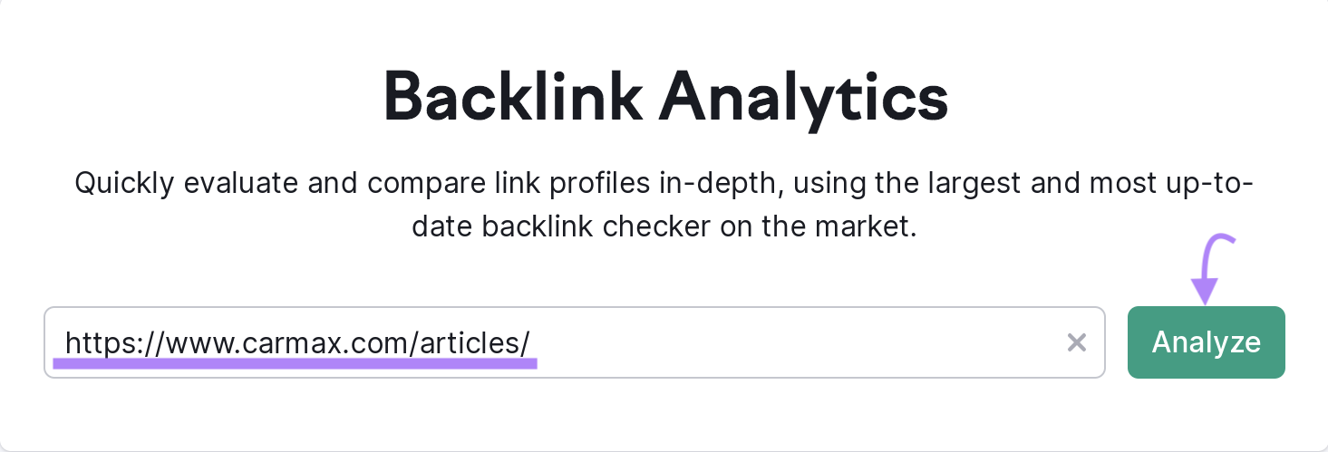 Herramienta Backlinks de Semrush