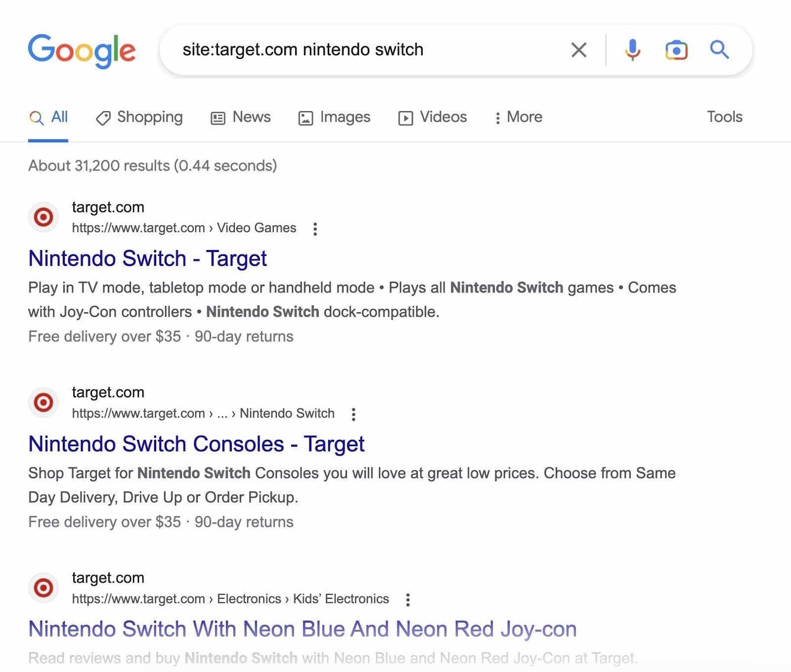 site:target.com resultados de nitendo switch