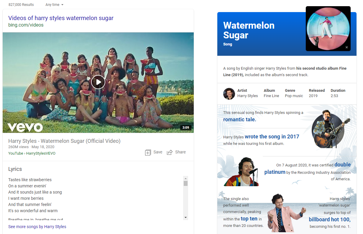 recherche musicale Bing