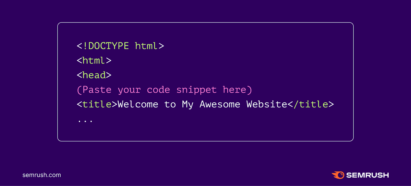 Una imagen que muestra dónde pegar tu fragmento de código en HTML