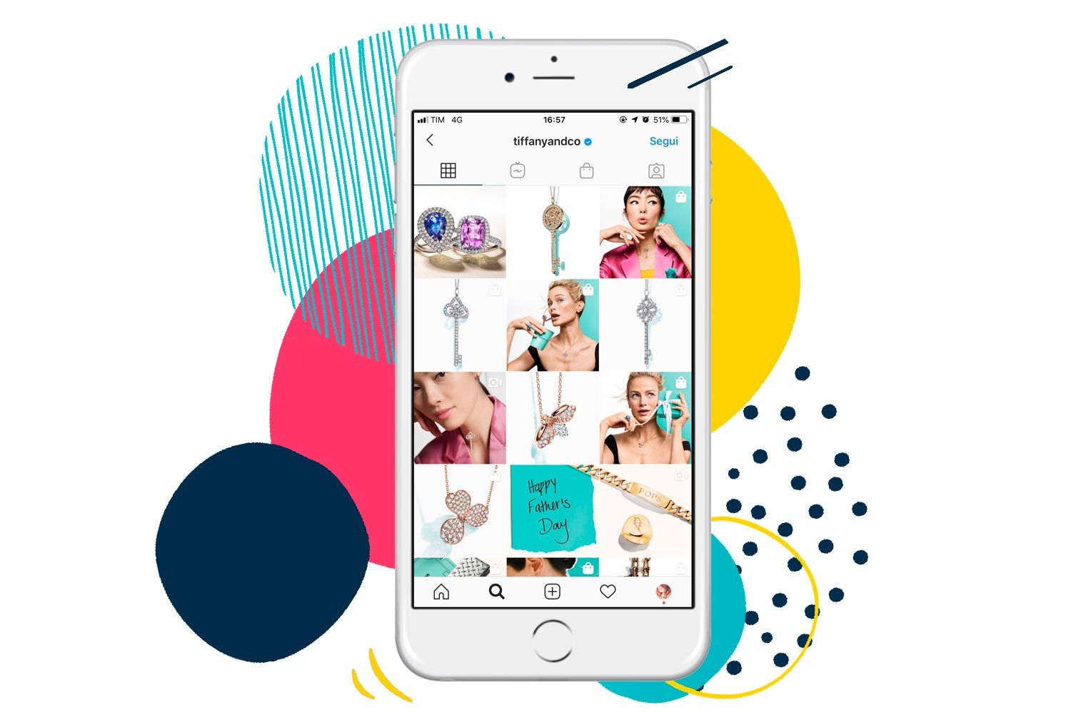 Esempio account Tiffany Instagram Shopping