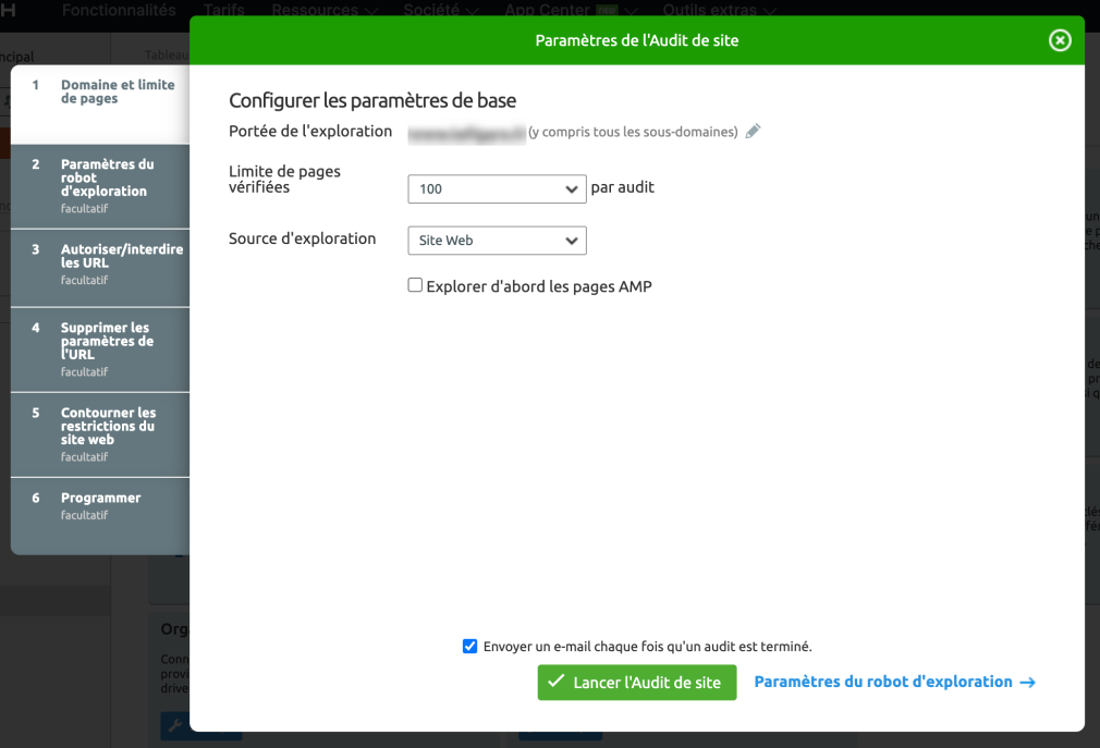 semrush audit de site