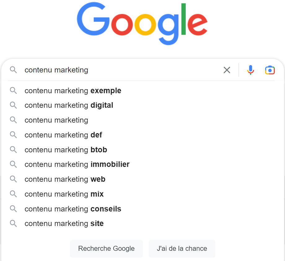 La fonction d'autocomplétion de Google
