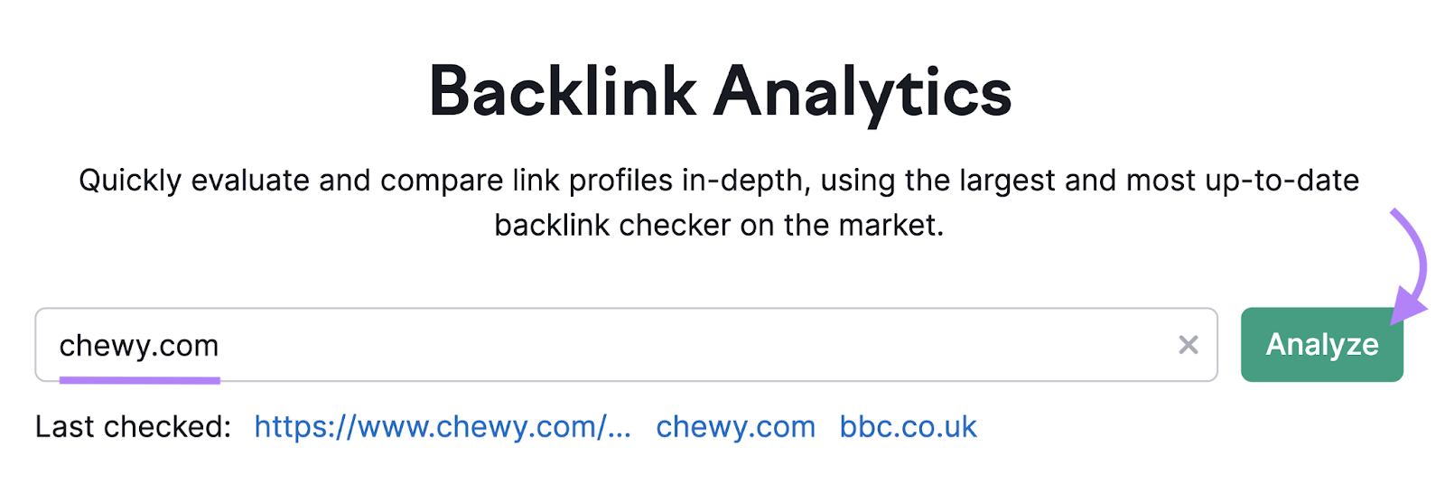 search chewy.com in Backlinks tool