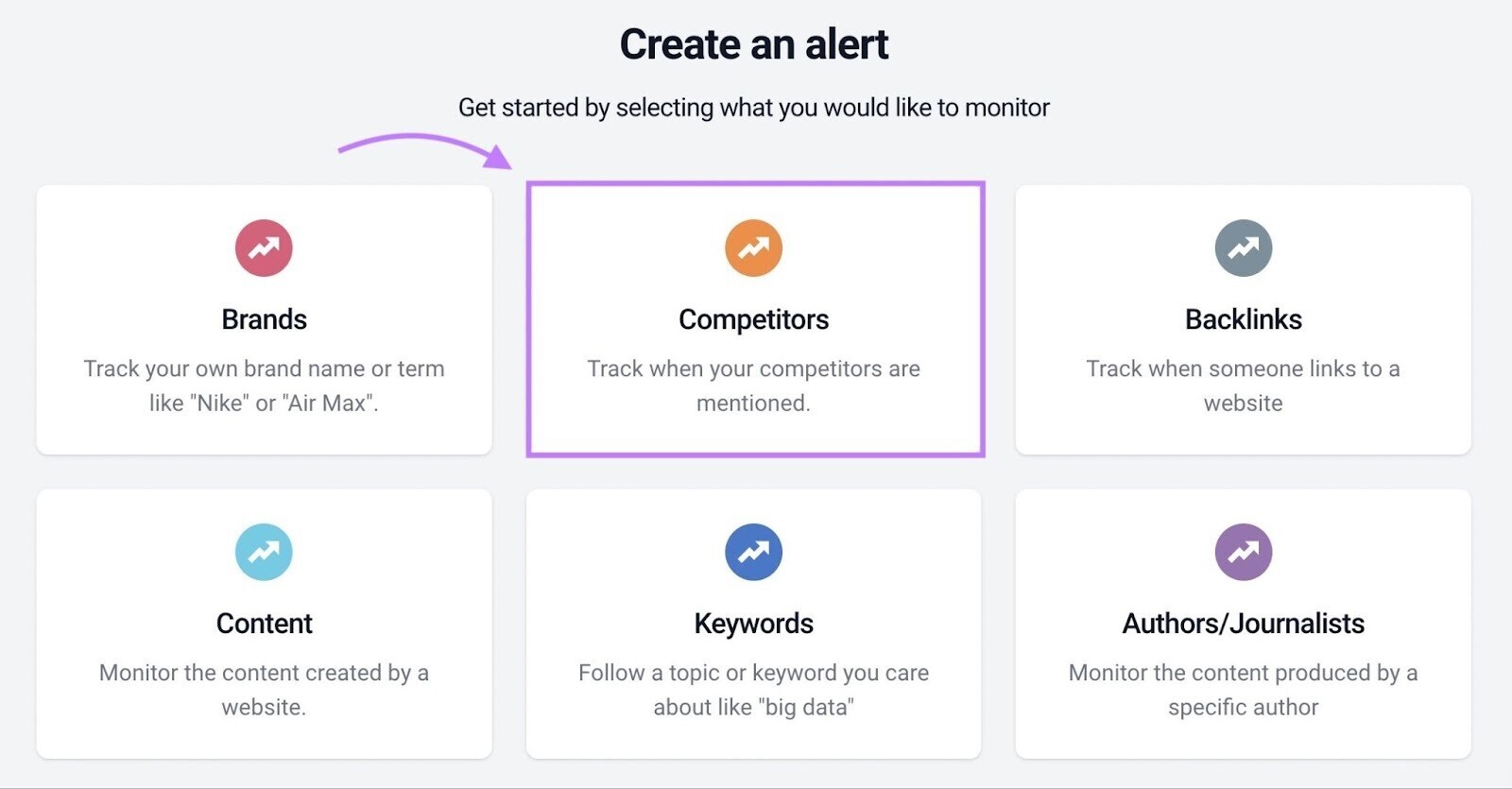 La page "Créer une alerte" de BuzzSumo