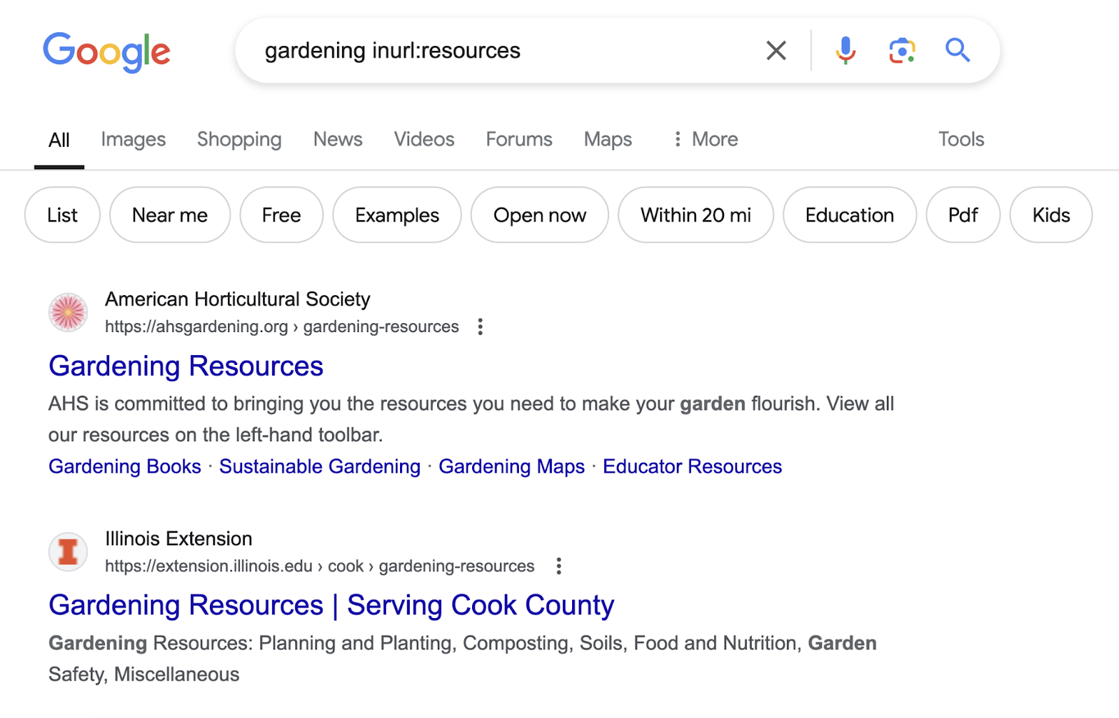 Ricerca Google per giardinaggio inurl:risorse