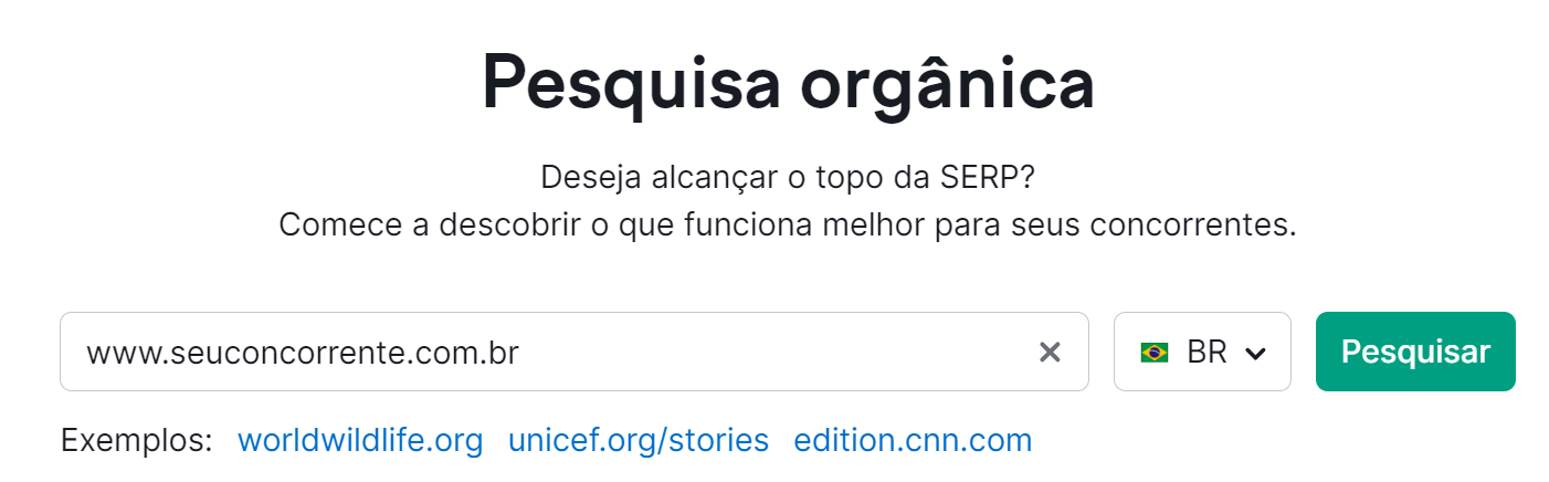 ferramenta pesquisa orgânica semrush