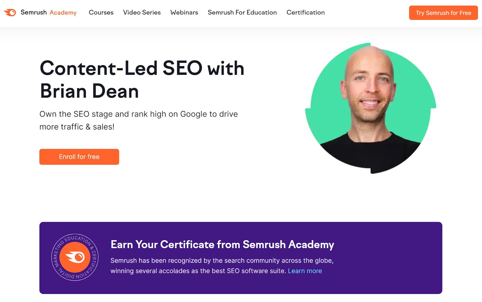 SEO baseado em conteúdo com a página de destino de Brian Dean