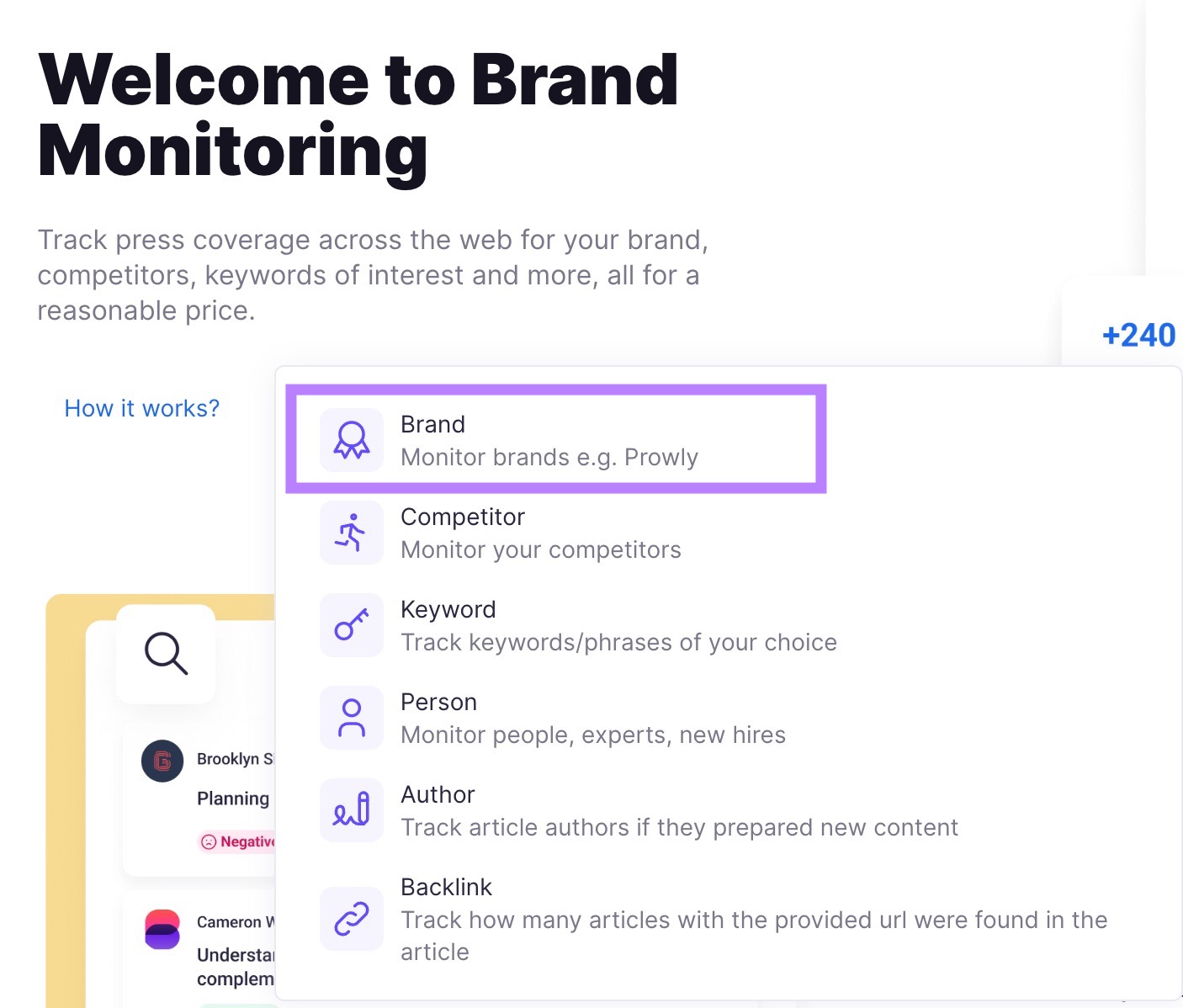 "Marca" seleccionada en el menú desplegable