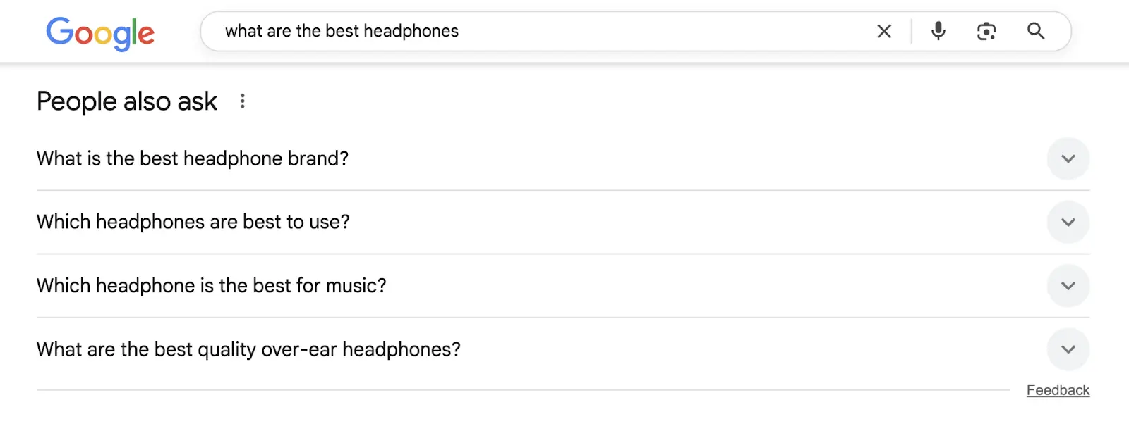 The "People also ask" section on Google.