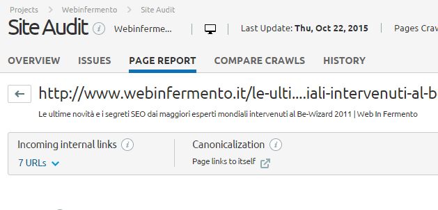 Contenuti duplicati: Analisi del crawling con Site Audit di SEMrush