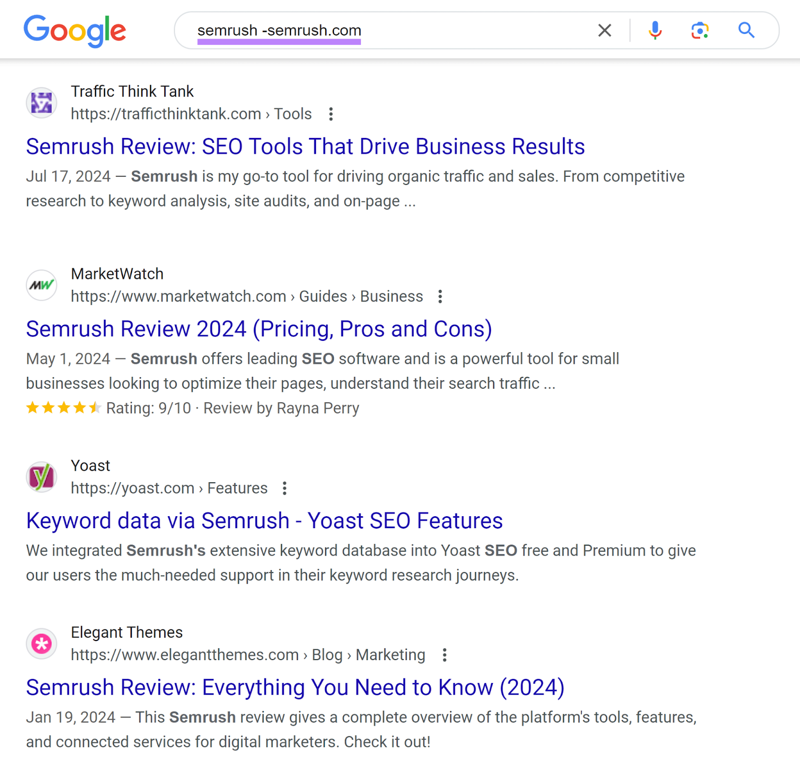 Google SERP for 'semrush -sr01.amztoolslab.com' showing brand mentions