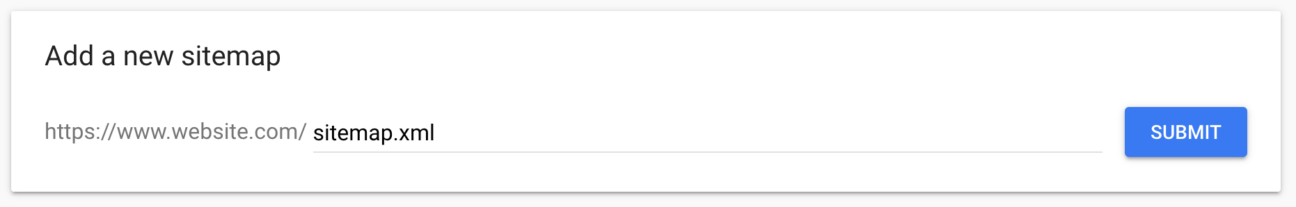What Submit Sitemap looks like