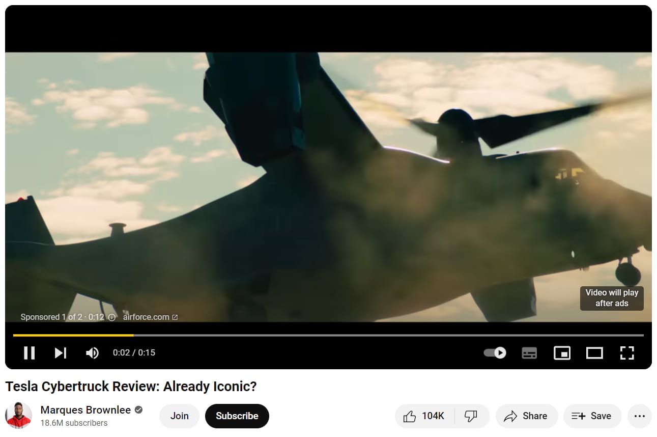 Nicht überspringbare In-Stream-Werbung auf YouTube