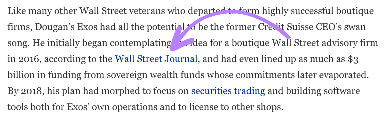 un backlink de Forbes que apunta al Wall Street Journal