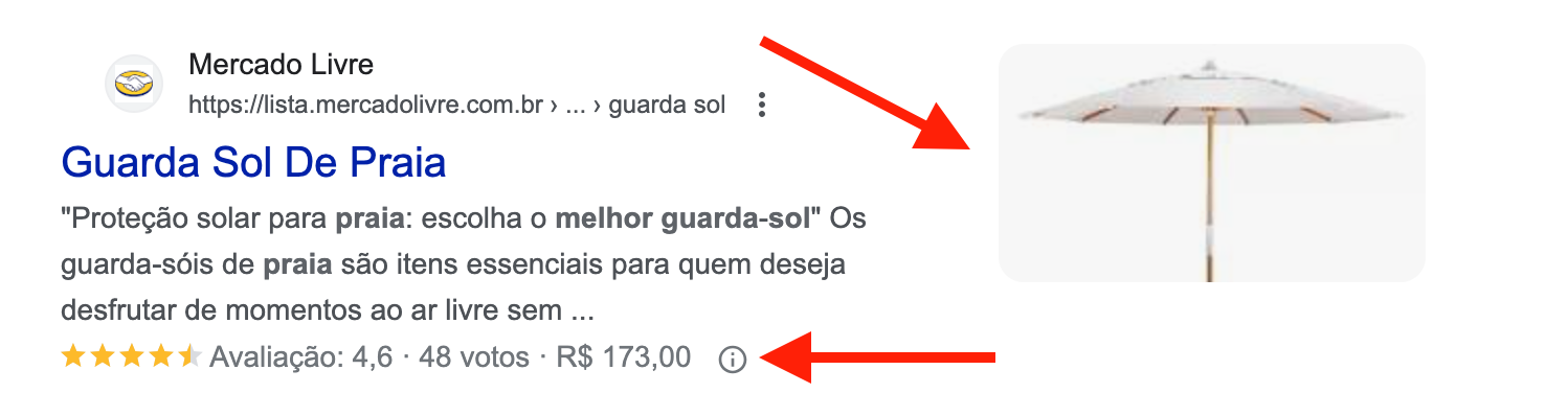 rich Snippet do mercado livre