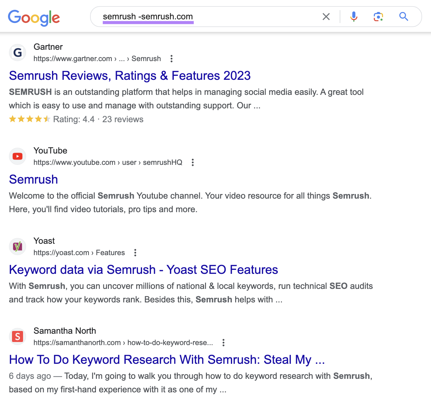 SERP de Google para la búsqueda "semrush -sr01.amztoolslab.com