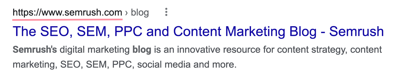 Google search first result