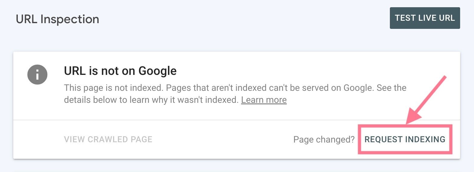 google search console url inspection