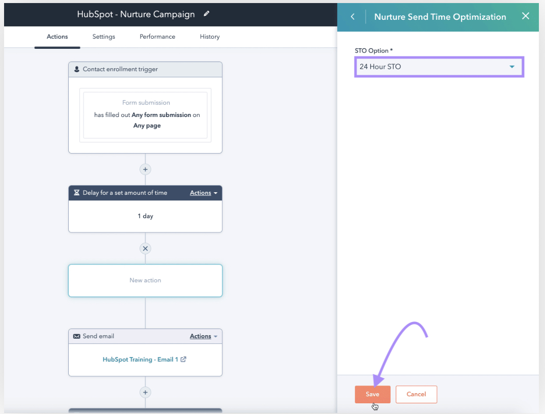"STO 24 horas" seleccionado