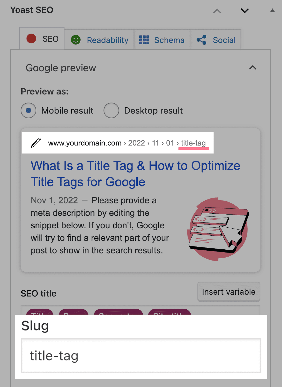 Yoast-SEO-Plug-in: URL-Slug