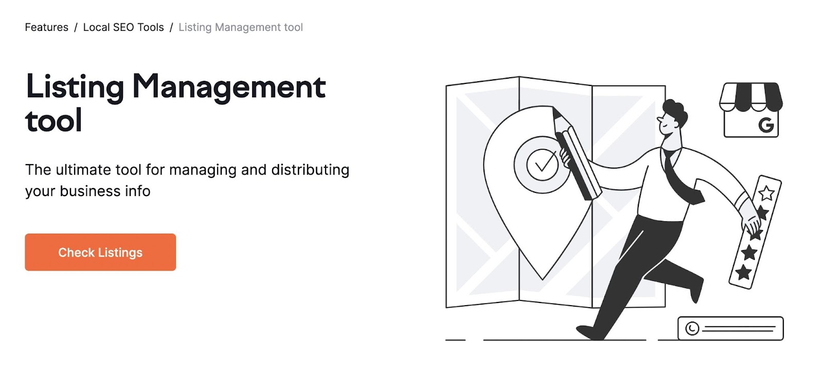 Página de inicio de la herramienta de gestión de listas de Semrush