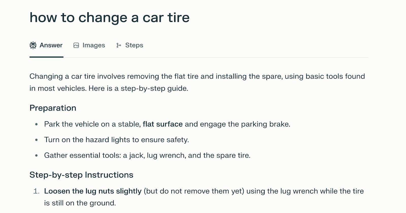 Nenhuma imagem aparece para uma pergunta do tipo "como fazer".
