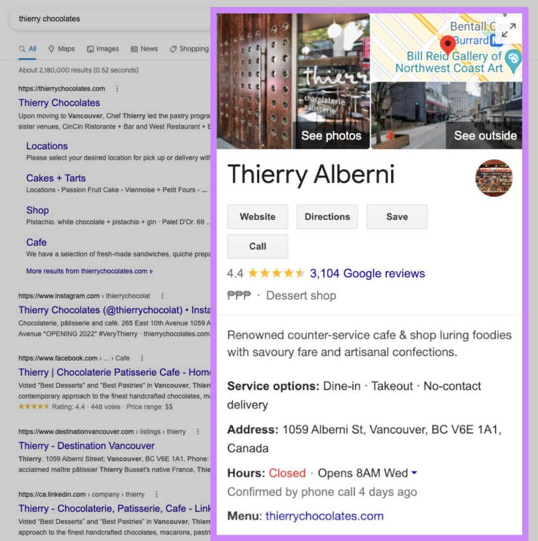 Perfil de empresa de Thierry Alberni en Google