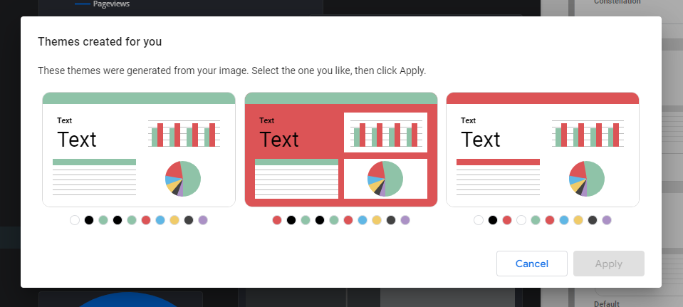 "Janela pop-up "Temas criados para você