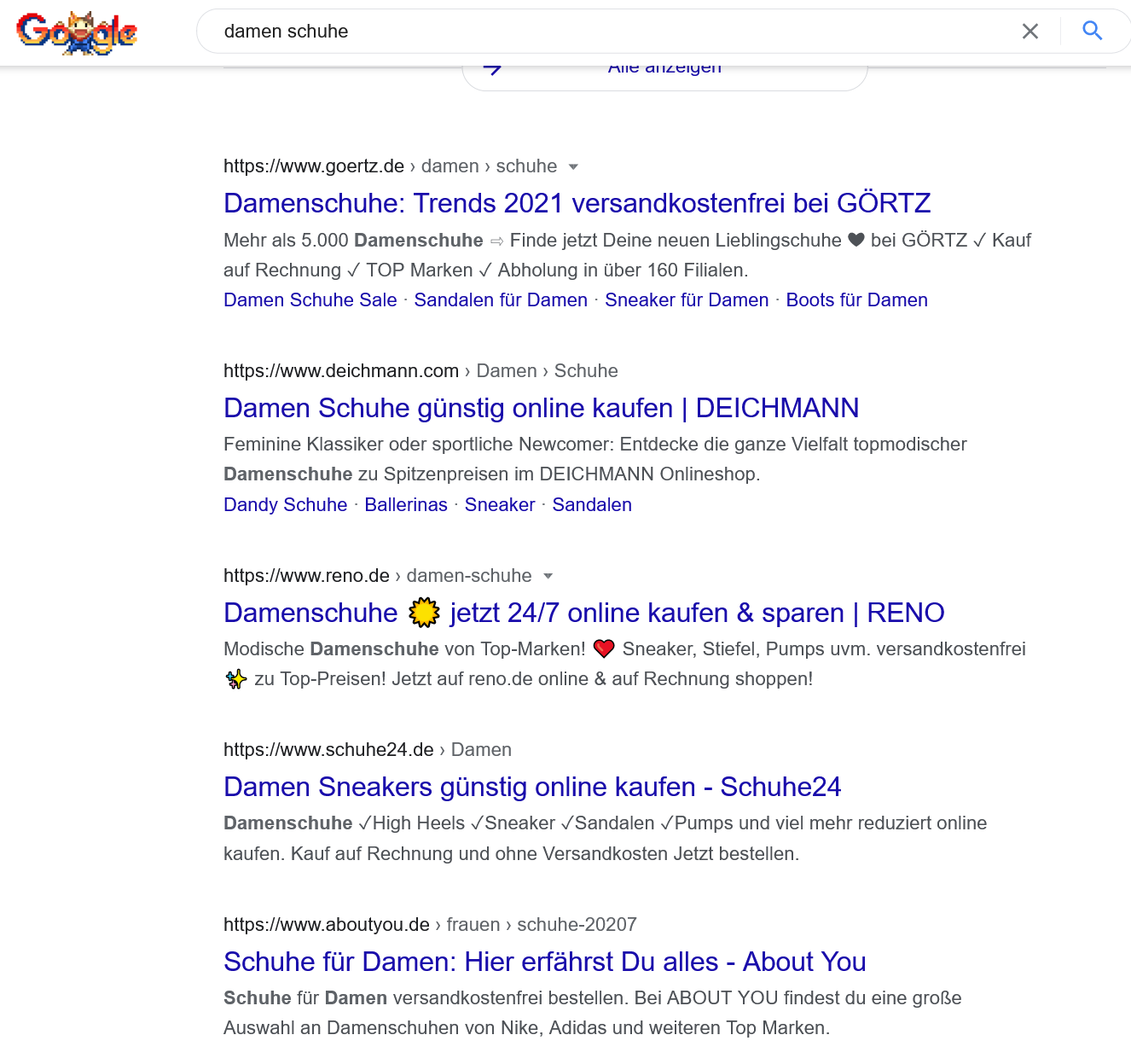 Google-Suchergebnis