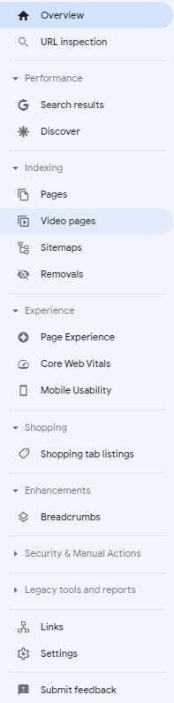 screenshot das funções do GSC