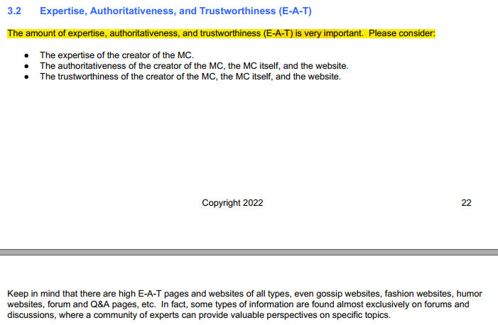 Print com as diretrizes do Google