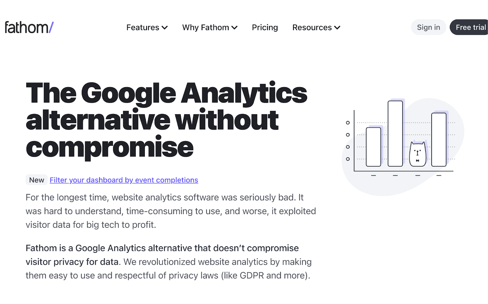 données d’analyse avec Fathom Analytics