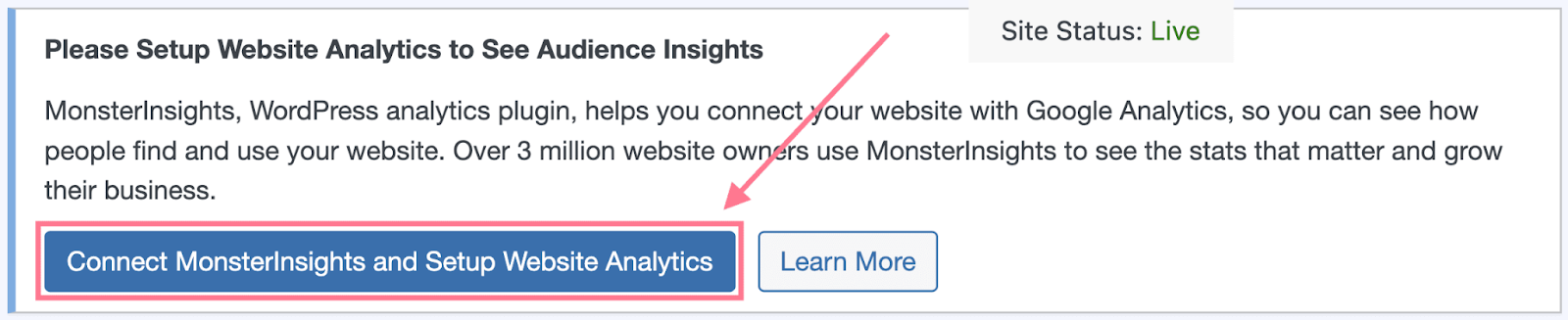 conectando monsterinsights ao analytics